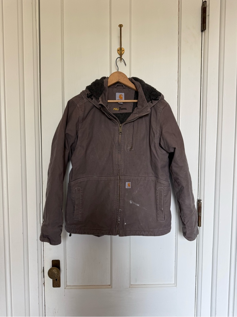 Carhartt Brown Sherpa-Lined Work Jacket